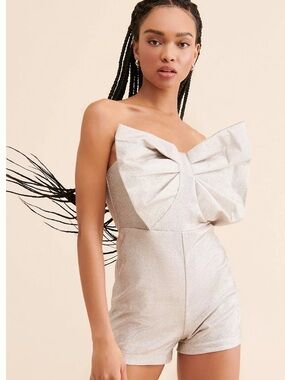 NWT Audette Astra Bow Front Romper